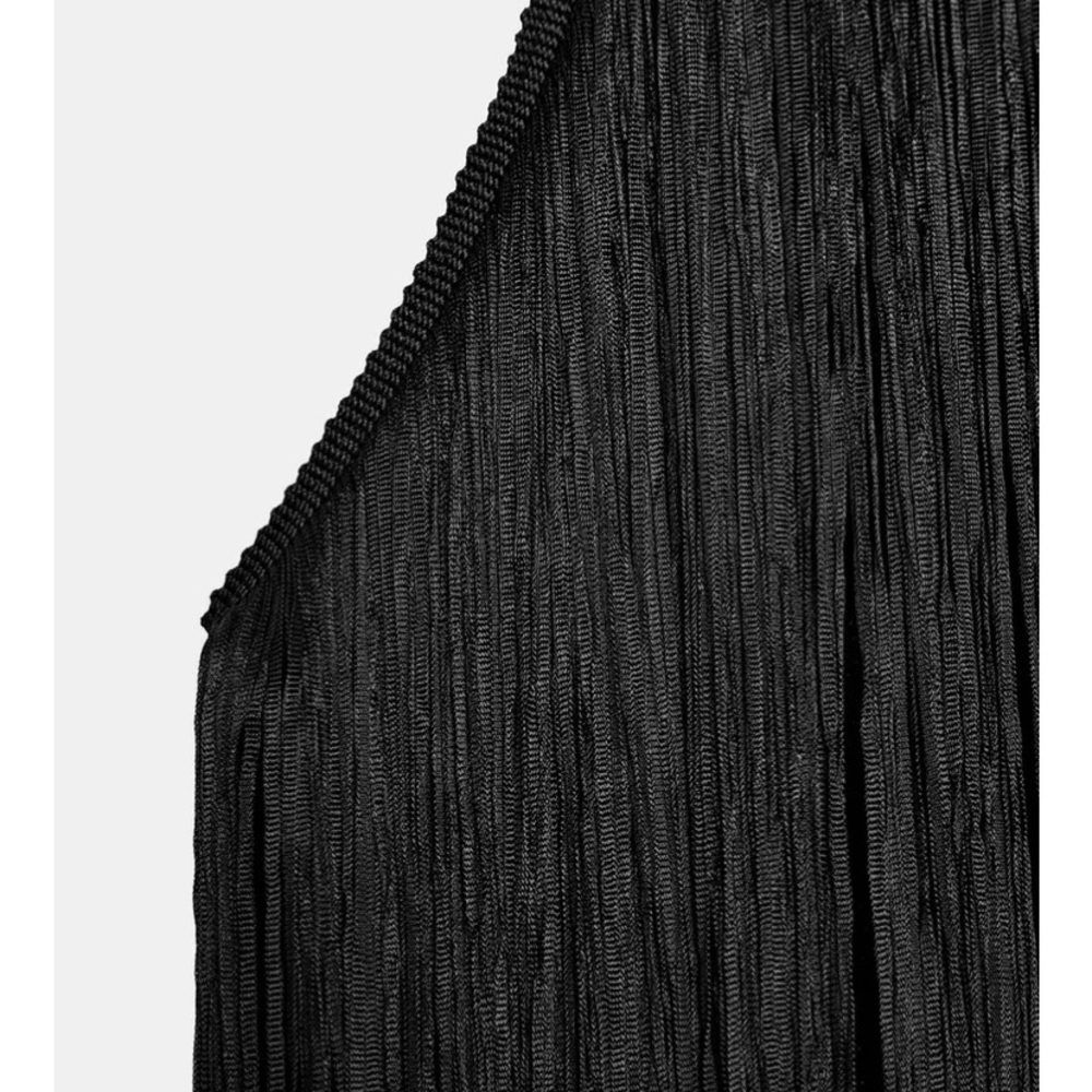 ZARA Black Velvet Fringed Halter Top - Size M - NEW - Picture 10 of 10